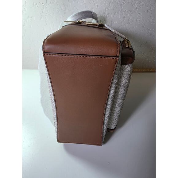 MICHAEL KORS Medium NEW Jaycee Logo Print Bookbag  Backpack Vanilla Brown NWT - Picture 9 of 16